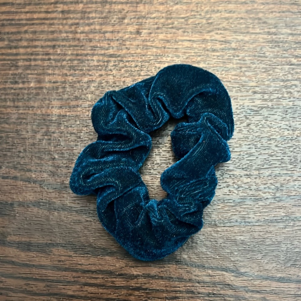 Teal Velvet Hair Scrunchie
